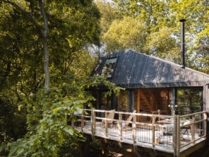 Woodland Starling Treehouse with Hot Tub & Sauna